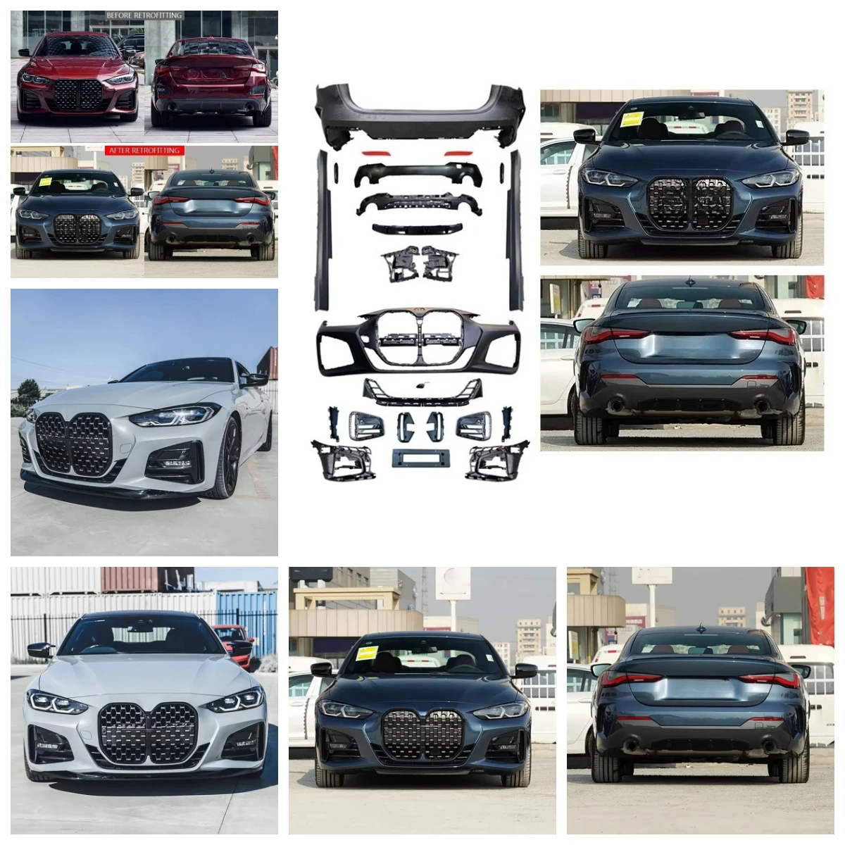 

Flying Wing 2020-2023 Car Modification Upgrade MT Front Bumper Rear Bumper Body Kit Large Surround Accessories For 4 Series