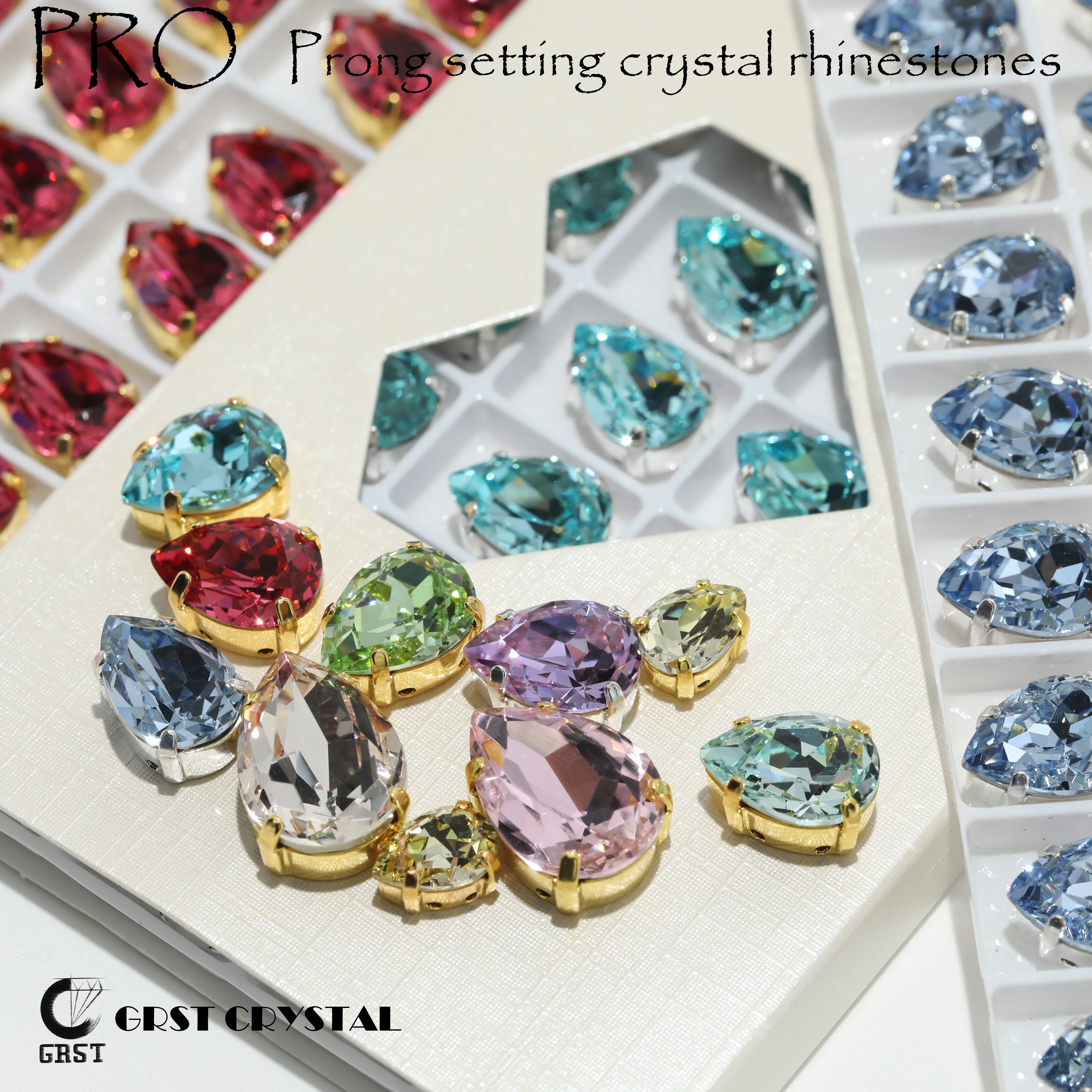 

GRST Crystal Rhinestones Prong Setting Rhinestones Chaton Rhinestones Super Sparkle DIY Garment Accessories For Wedding Dress
