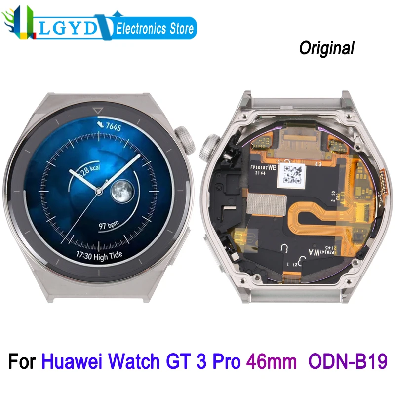 

1,43-дюймовый сапфировый AMOLED-экран для Huawei Watch GT 3 Pro 46 мм ODN-B19, умные часы, сенсорный экран с рамкой, запасная часть