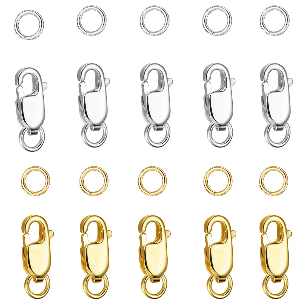 

Stainless Steel Lobster Clasp with Closed Jump Rings Necklace Clasps and Closures for Jewelry Bracelet Extender