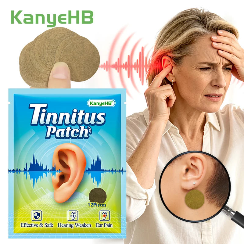12pcs=1bag Tinnitus Plaster Tinnitus Discomfort Hearing Loss Ear Buzzing Sound Medical Tinnitus Patch Ear Pain Otitis Media W013