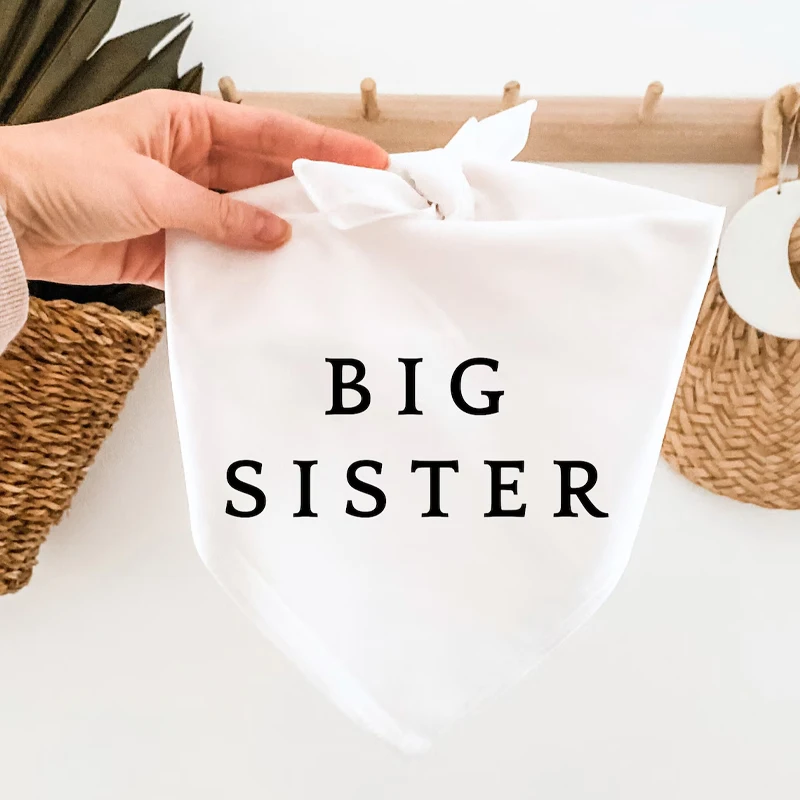 Big Brother Big Sister White Dog Bandana Pregnancy Announcement Baby Shower Gender Reveal Daddy Mommy To Be Decoration Supplies view 4