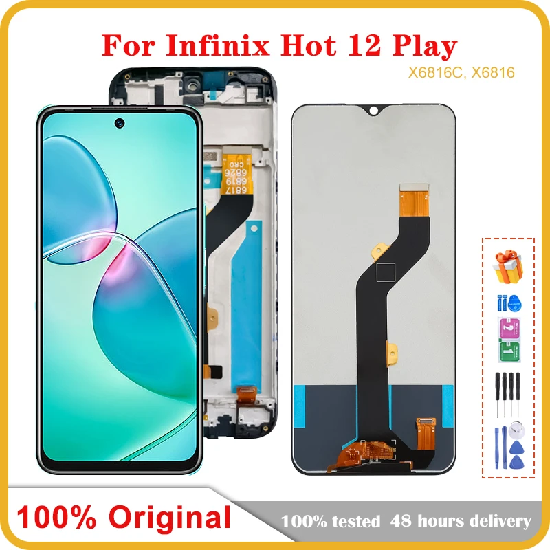 

6.82" Original LCD For Infinix Hot 12 Play X6816 LCD Display Screen+Touch Panel Digitizer For Infinix Hot 12 Play X6817 Display