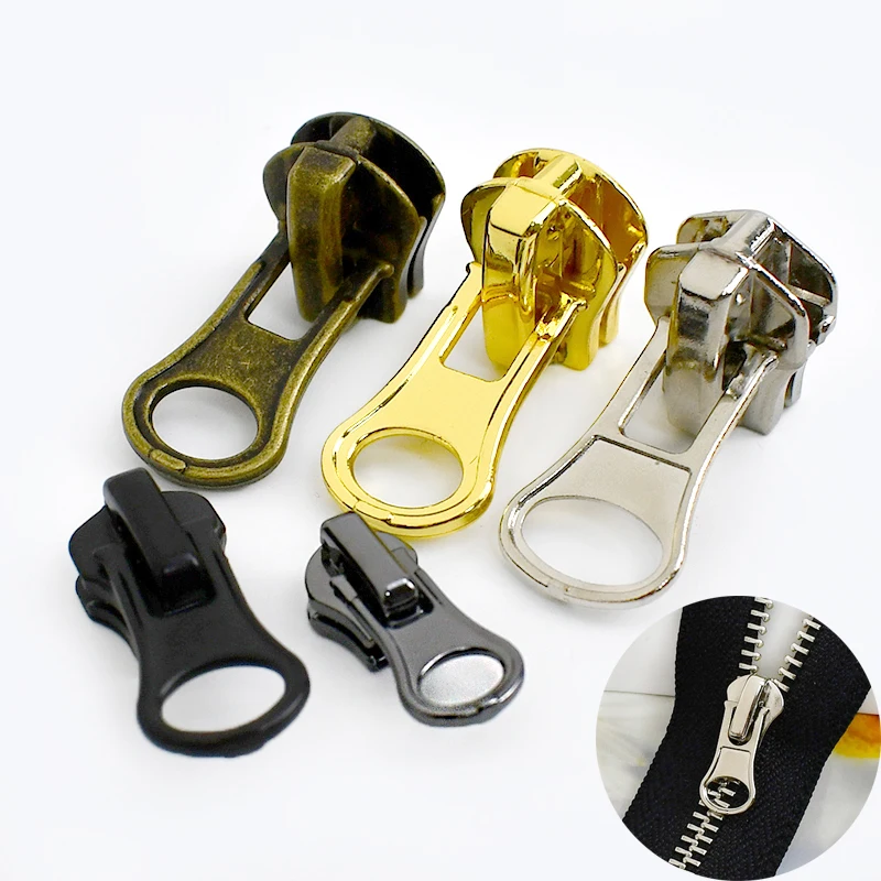 

20Pcs 3# 5# 8# Metal Zipper Sliders for Bag Garment Zip Puller Head Clothes Zips Pulls Zippers Repair Kit DIY Sewing Accessories