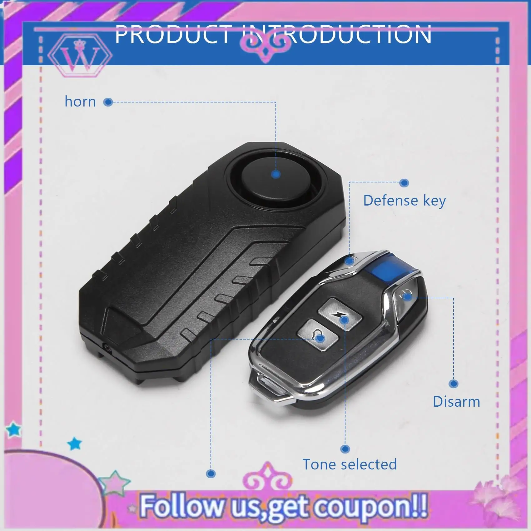 

Latest 113Db Super Loud Wireless Motorcycle Bicycle Alarm Security Anti-Theft Alarm With Remote Control Waterproof Black