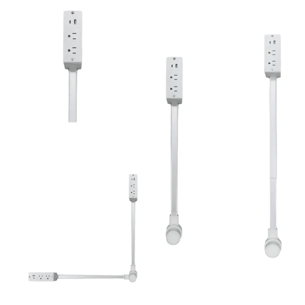 Сертифицированный CE расширитель розетки европейского стандарта для дивана/прикроватной тумбочки, расширение от 1 до 2 с розетками USB-A и переменного тока, защита от перегрузки 10 А