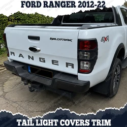 Tail Light Cover Trim for Ford Ranger 2012-2022 T6 T7 T8 WILDTRAK XLT XL XLS Limited Exterior Rear Lamp Hoods MATT BLACK