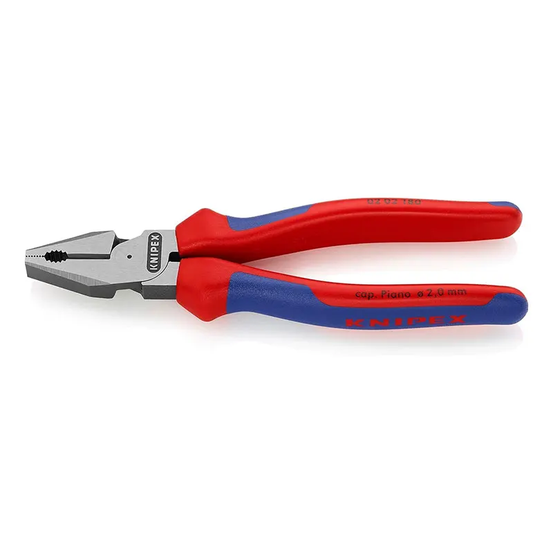 KNIPEX 02 02 180 High Leverage Combination Pliers 7 1/4 Inches Electrical Plier with 63 HRC