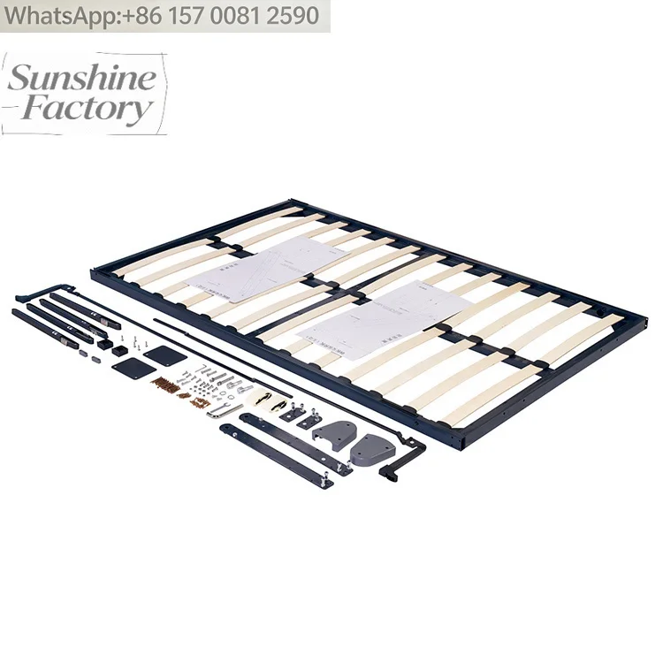 WINSTAR Hidden Space Saving Hardware Manual Multifunctional Metal Bed Frame for Home