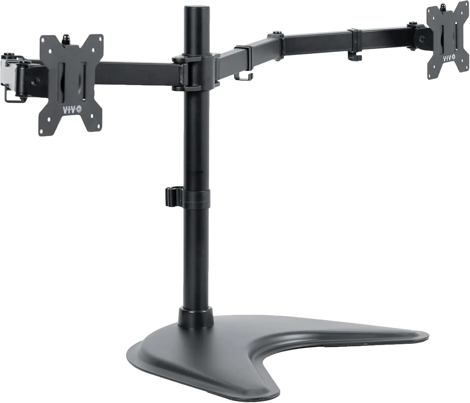 Dual Ultrawide Monitor Mount, Free-Standing Desk Stand for 2 Screens up to 38", Heavy-Duty Adjustable Arms, VESA 100x100mm