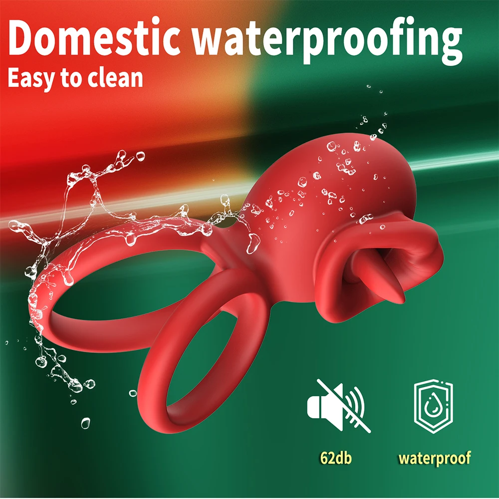 تهتز خاتم الديك App حلقة القضيب هزاز البظر محفز مع لعق الفم لعبة الجنس الكبار للرجال النساء الأزواج متعة