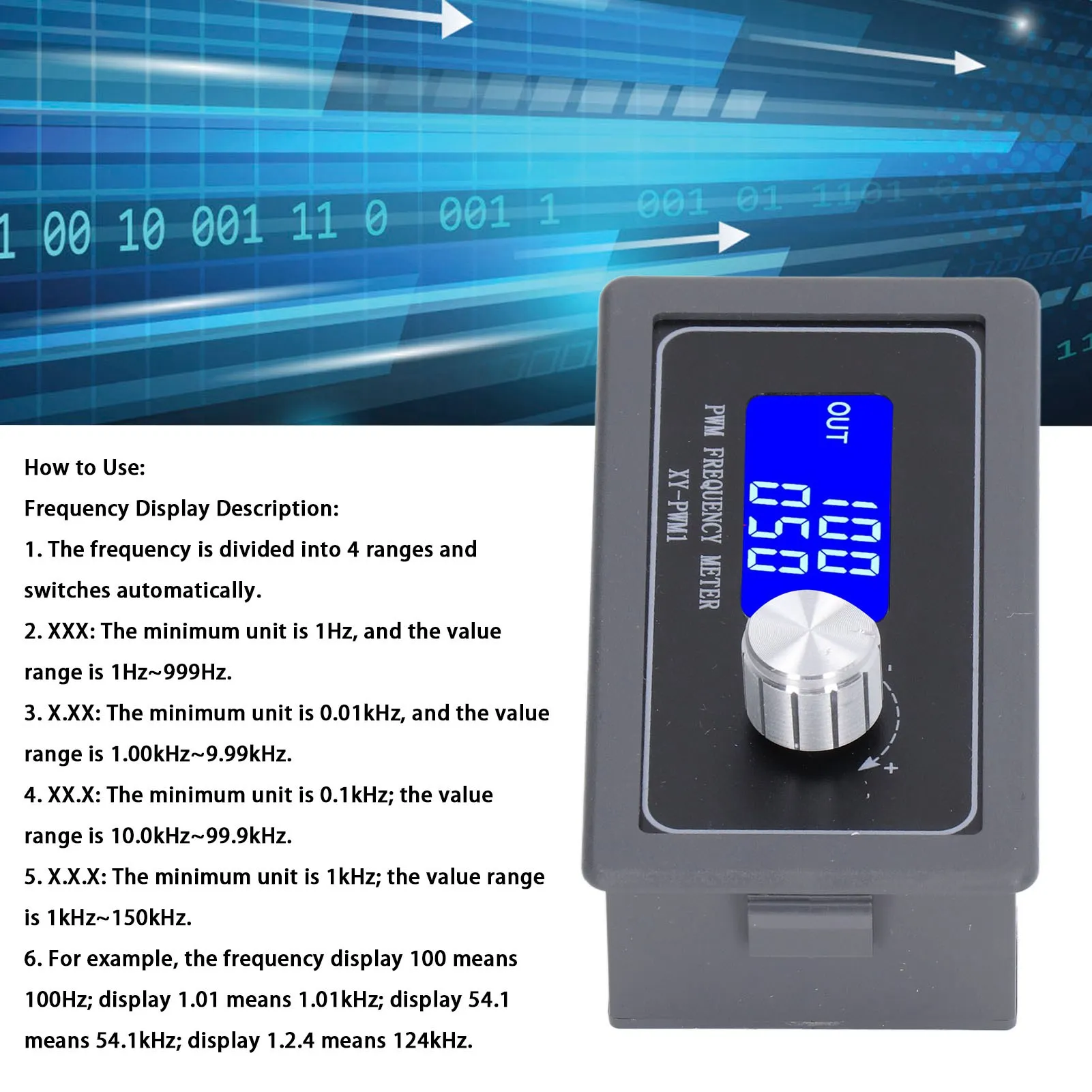Frequency Generator PWM Square Wave Signal Pulse LCD Display Adjustable for Motor Driving
