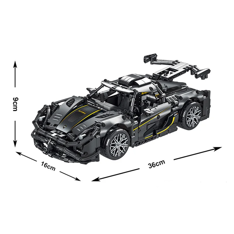 1505PCS Supercar modello di blocchi di costruzione Nero supercar decorazione da tavolo giocattolo educativo per bambini fai da te regalo di festa