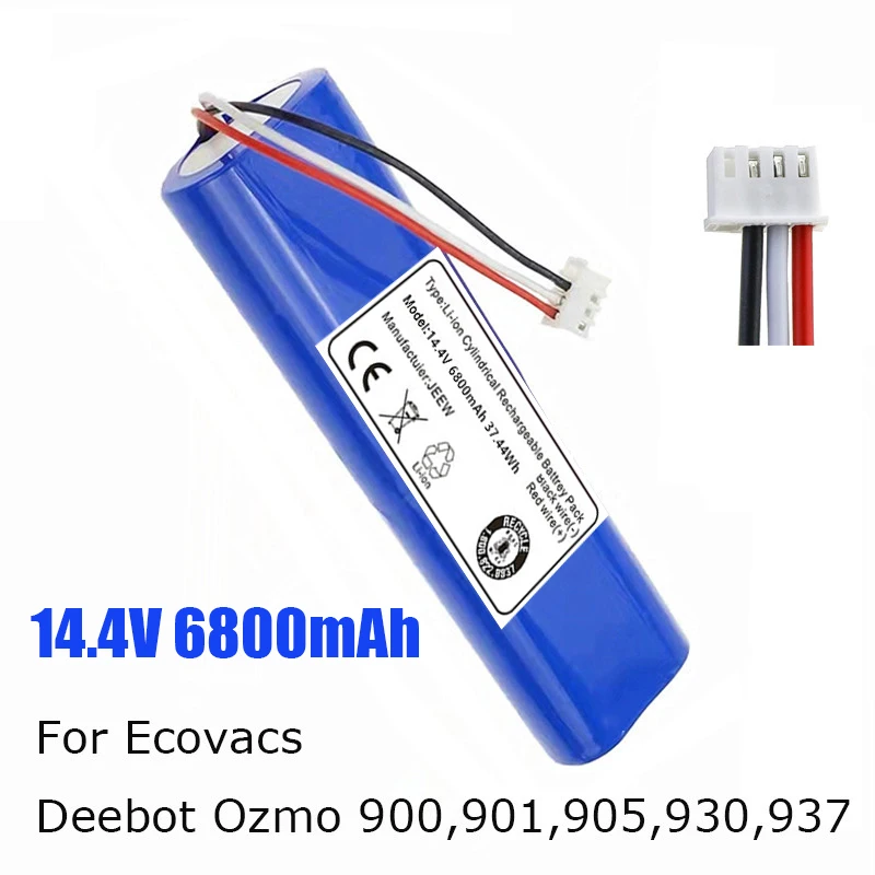 Neuer 14,4 v 12800mah roboter staubsauger akku pacote de ecovacs deebot ozmo 900 901 905 930 937 casa inteligente acessórios