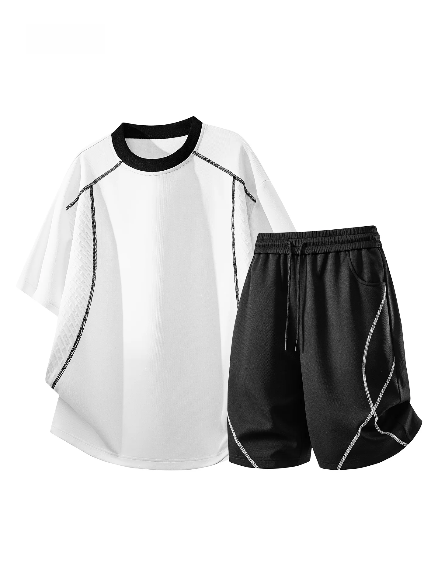 ensemble-t-shirt-et-short-a-blocs-de-couleur-glm-pour-homme-–-tenue-decontractee-d'ete-deux-pieces-en-fibre-de-polyester-pour-jeune-homme