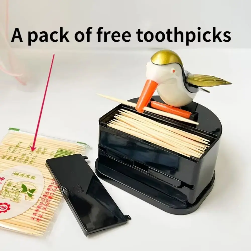 Creative Pop-Up Toothpick Box Cute Little Bird Cartoon Automatic Toothpick Automatic Dispenser Press Type Pressing Toothpick Box