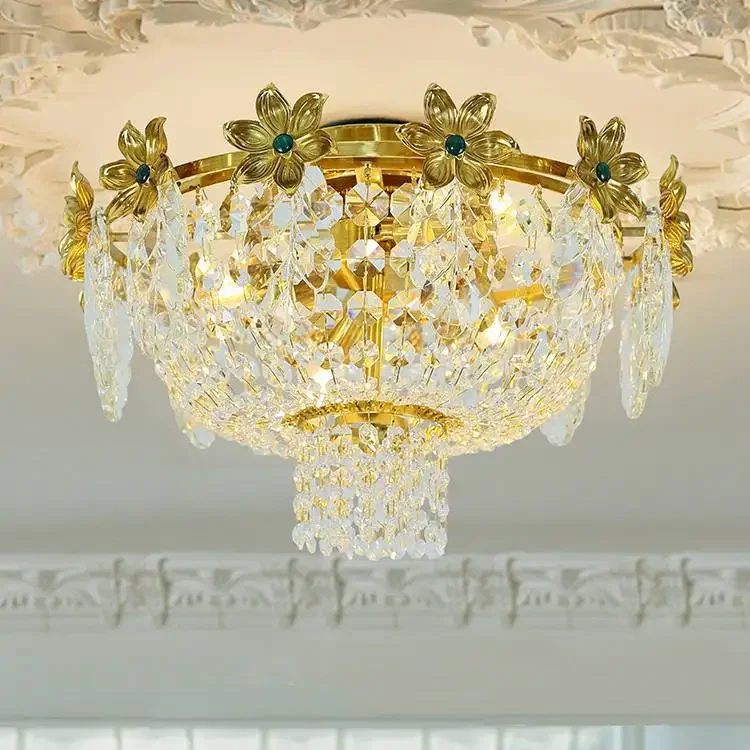 French pre-loved luxury European creative crystal ceiling lamp lamparas dormitorio  hogar inteligente cocina