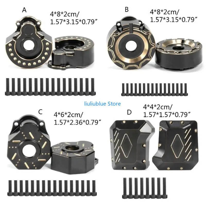 Brass zwaar gewicht buitenste portaalaandrijving behuizing met zwarte coating voor 1/10 RC CAR 62CF