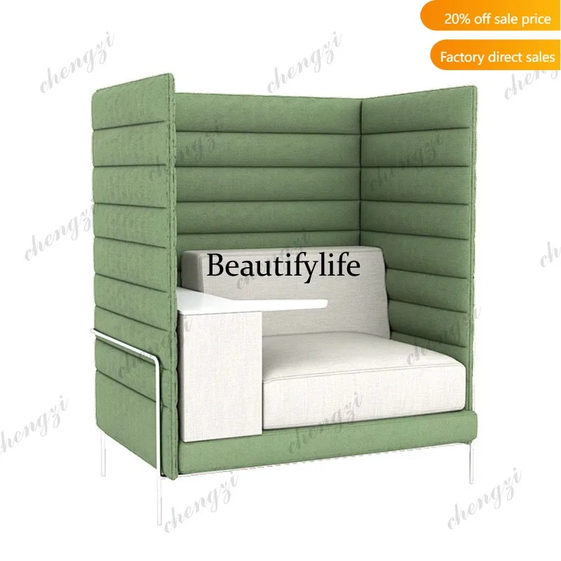 j132 Designer creative lounge area high back card seat sofa library coffee shop sofa