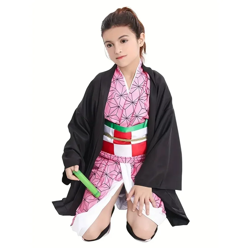 ชุดชุดคอสเพลย์อนิเมะญี่ปุ่นกิโมโนเด็กผู้หญิง1ชิ้นชุดการแสดงบนเวทีชุดปาร์ตี้