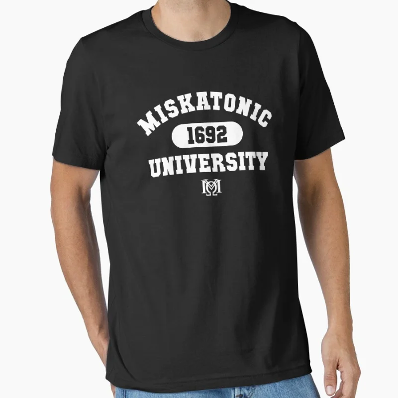 

MISKATONIC UNIVERSITY 1692 ART Scary Halloween Gift T shirt Large size Tops Horror Cthulhu Scifi Printed clothes