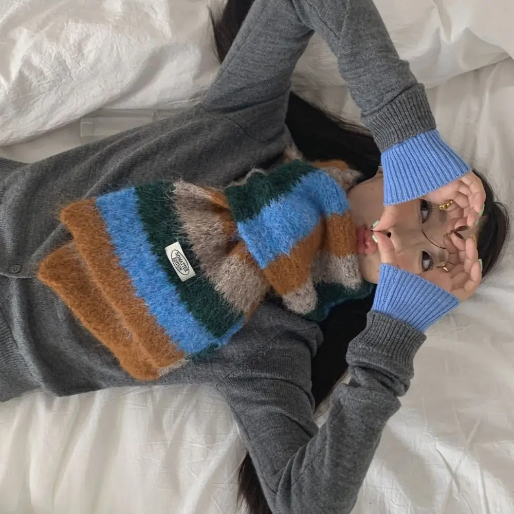 클래식 프레피 스타일 체크 울 스카프 롱 두꺼운 겨울 캐시미어 스카프 따뜻한 한국 스타일 니트 숄 학생용