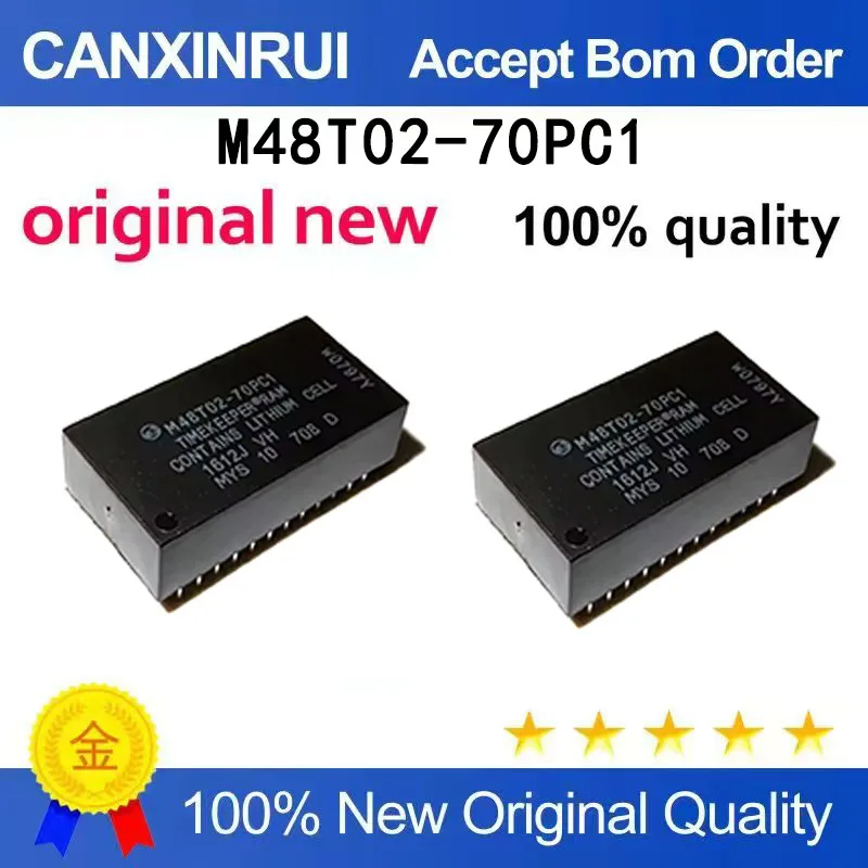 (5pcs-100pcs）New M48T02-70PC1 Package DIP-24 Real time Clock Chip Active Device