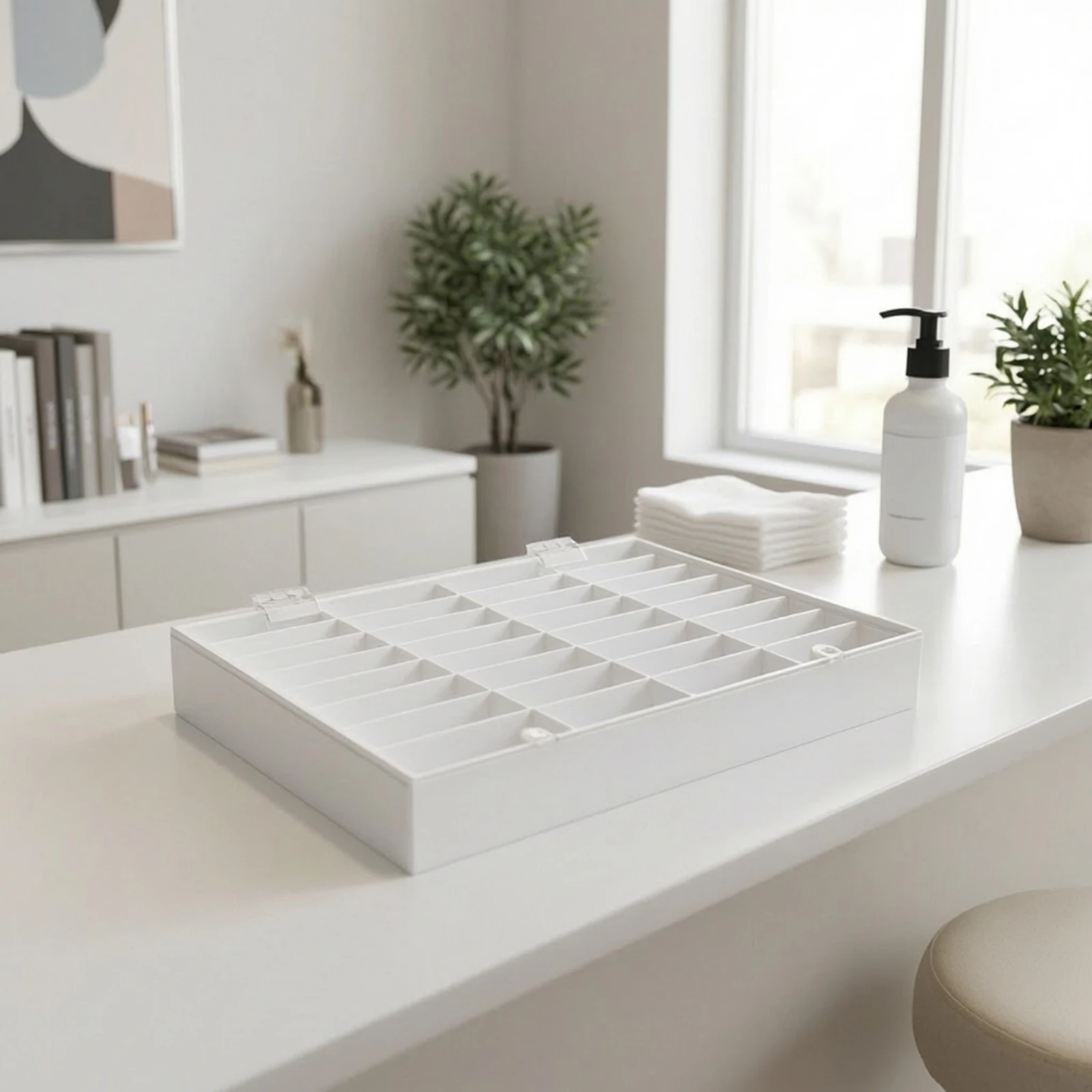 Nail Color Card Organizer Box Space-Efficient Gel Polish Color Sample Display Box Acrylic Display Case Professional