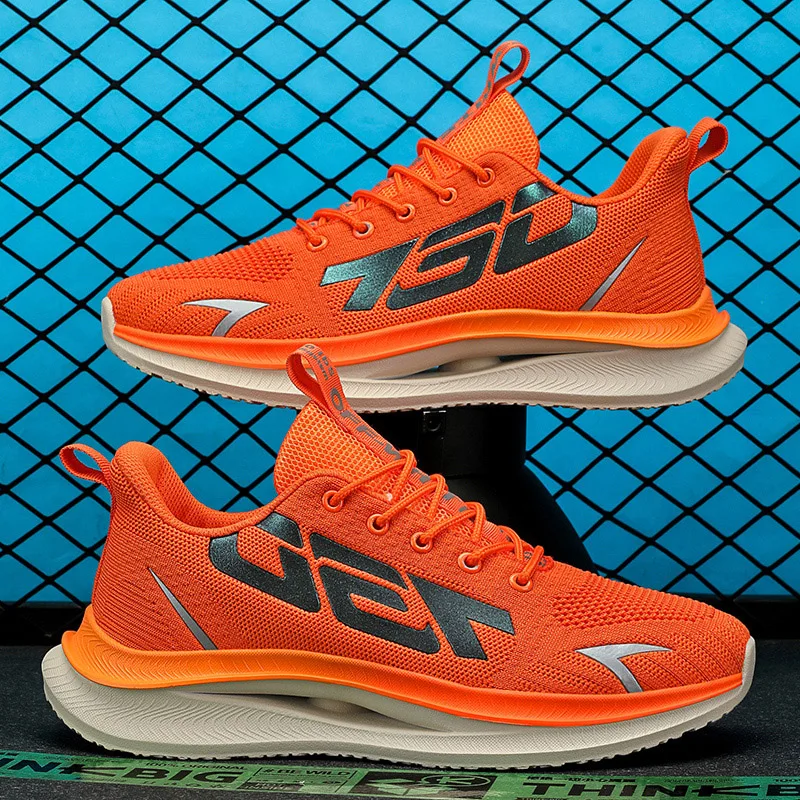 Men Breathable Running Shoes Outdoor Sports Shoes Flying Weave Sports Shoes Fashion Men Sneakers Mesh Comfortable Running Shoes