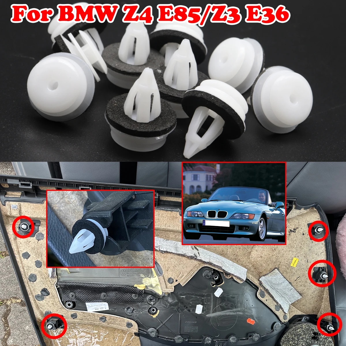 

10/20Pc For Z4 E85 Z3 E36 1995 1996-2003 3 Series E46 F30 F31 F80 E90 E91 E92 E93 Car Door Cards Panel Fascia Trim Clips Rivets