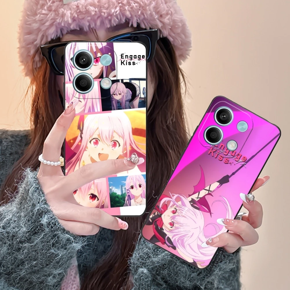 Anime Engage Kiss Mobile Cell Phone Case for Xiaomi Redmi Note 13 12 11 10 9 8 7 6 S A Pro Lite Plus 5G Black Phone Cover Shell