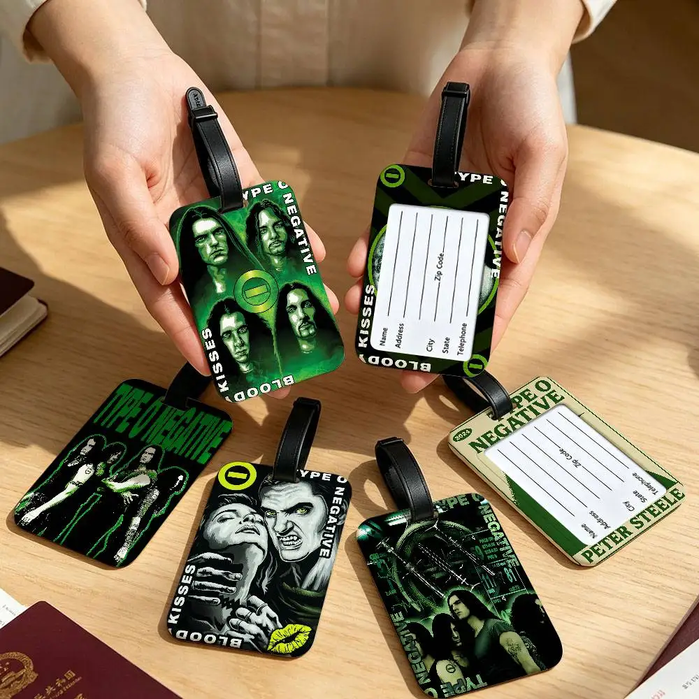 Gothic Metal Band T-TypoS O N-negative Waterproof PVC Baggage Tag With Info Card Anti lost Identification Tag For Luggage