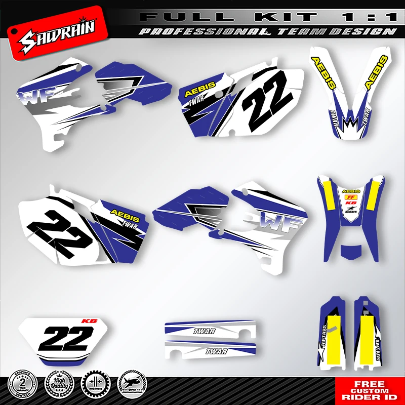 

Sawrain Motorcycle Sticker Custom Team Graphics Decals Kit For YAMAHA WRF250 450 2003 2004 2005 2006 005
