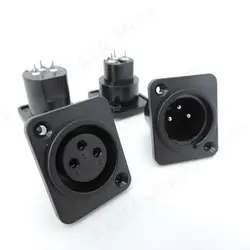 3Pin XLR male female power connector Straight power socket Panel Mounted mounting Chassis Square MIC microphone audio cable m20