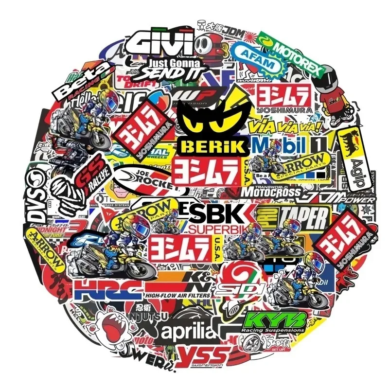 40/80 قطعة ملصقات دراجة نارية عشوائية الأمتعة خوذة موتو لياماها هوندا كاواساكي سباق شعار العلامة التجارية لتقوم بها بنفسك الشارات البلاستيكية مقاوم للماء