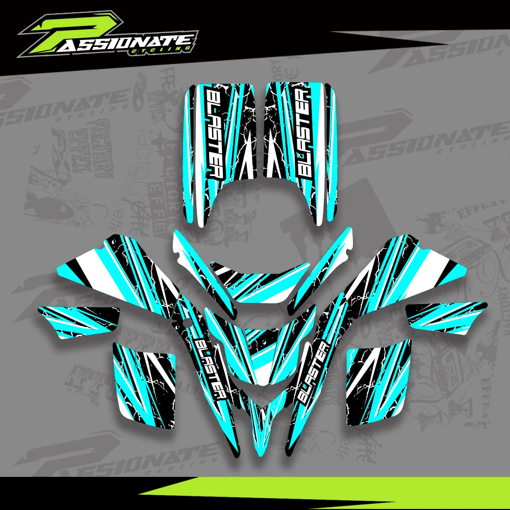 New For Yamaha YFS 200 Blaster ATV 1988-2006 2005 2004 2003 2002 Motorcycle Graphics Background Decals Sticker Kit Customize