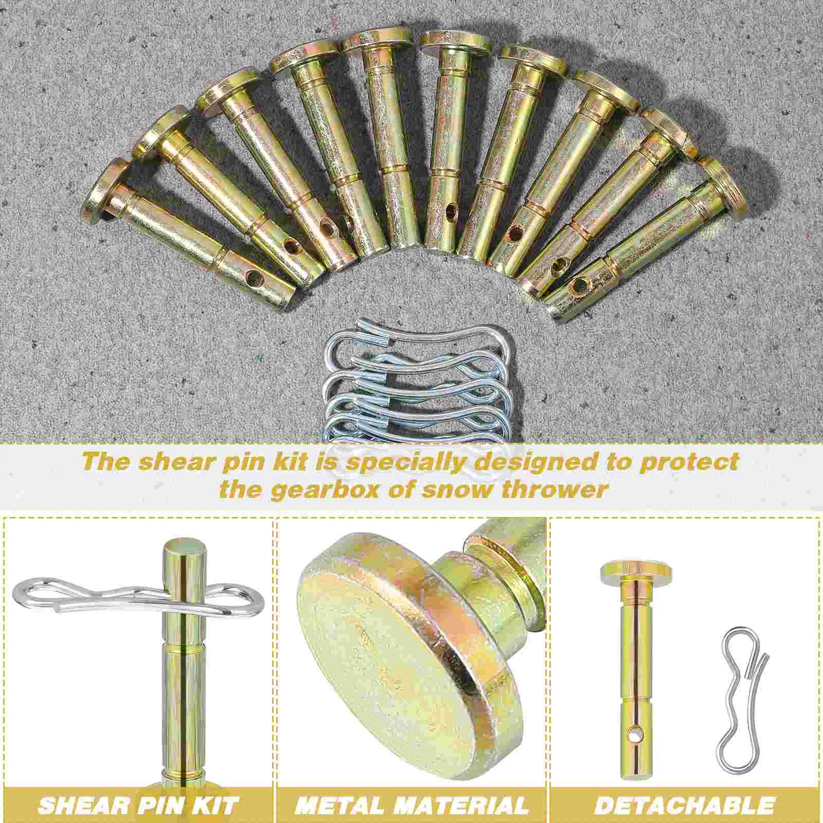 Shear Pin and Cotter Snow Blower Parts Replacement Kit Pins Snowblower for Throwers &