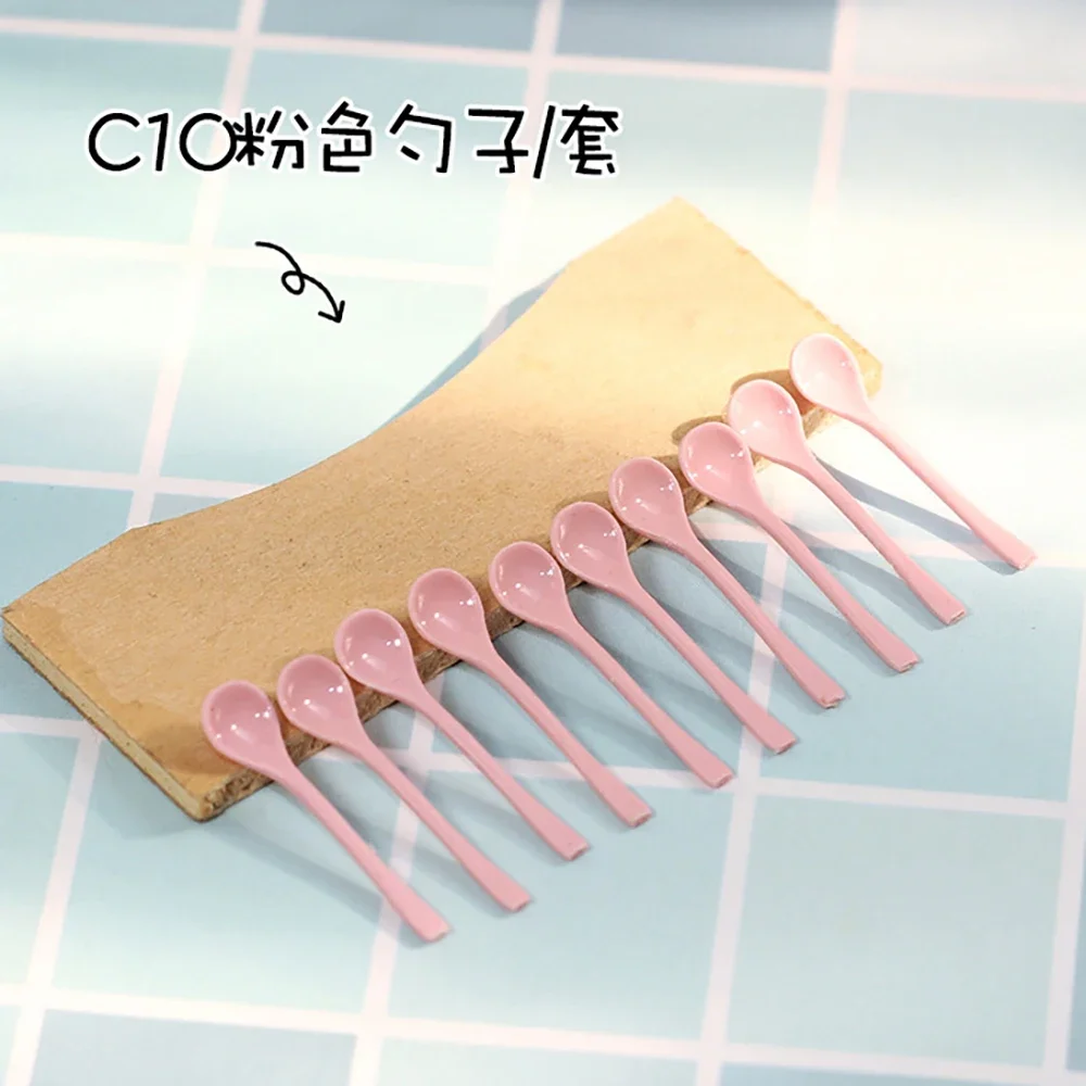10 pezzi 1/12 accessori per casa delle bambole miniature mini cucchiaio da zuppa modello giocattolo per la decorazione della casa delle bambole ob11