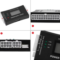 Power measurement diagnostic tester tools, digital LCD display, PC computer, 20/24 pin LCD power supply tester, Atx source teste