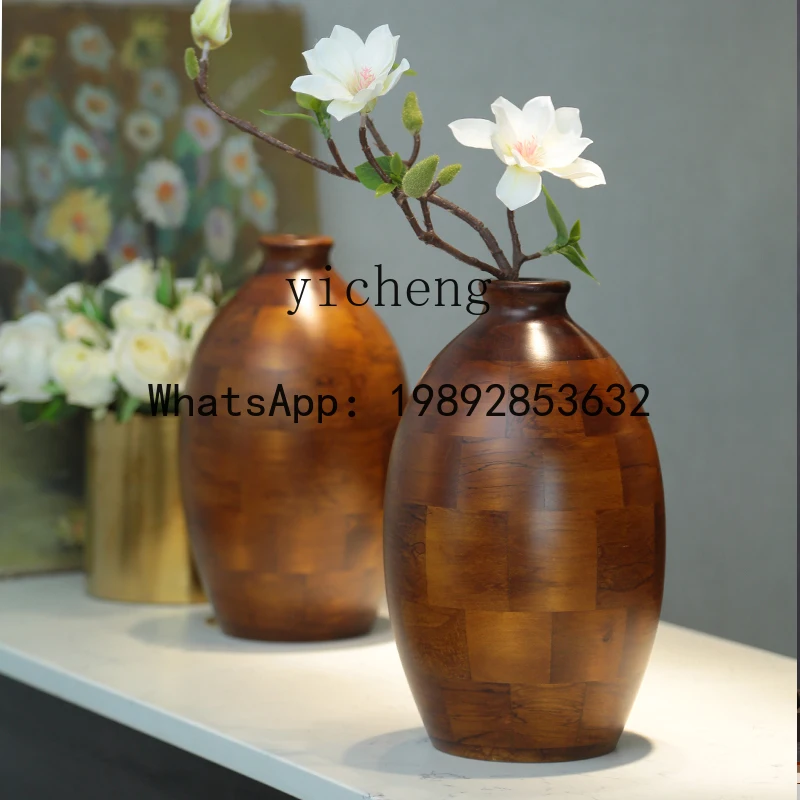 vase decorative ornament living room flower arrangement new Chinese zen flower ware desktop bogu rack