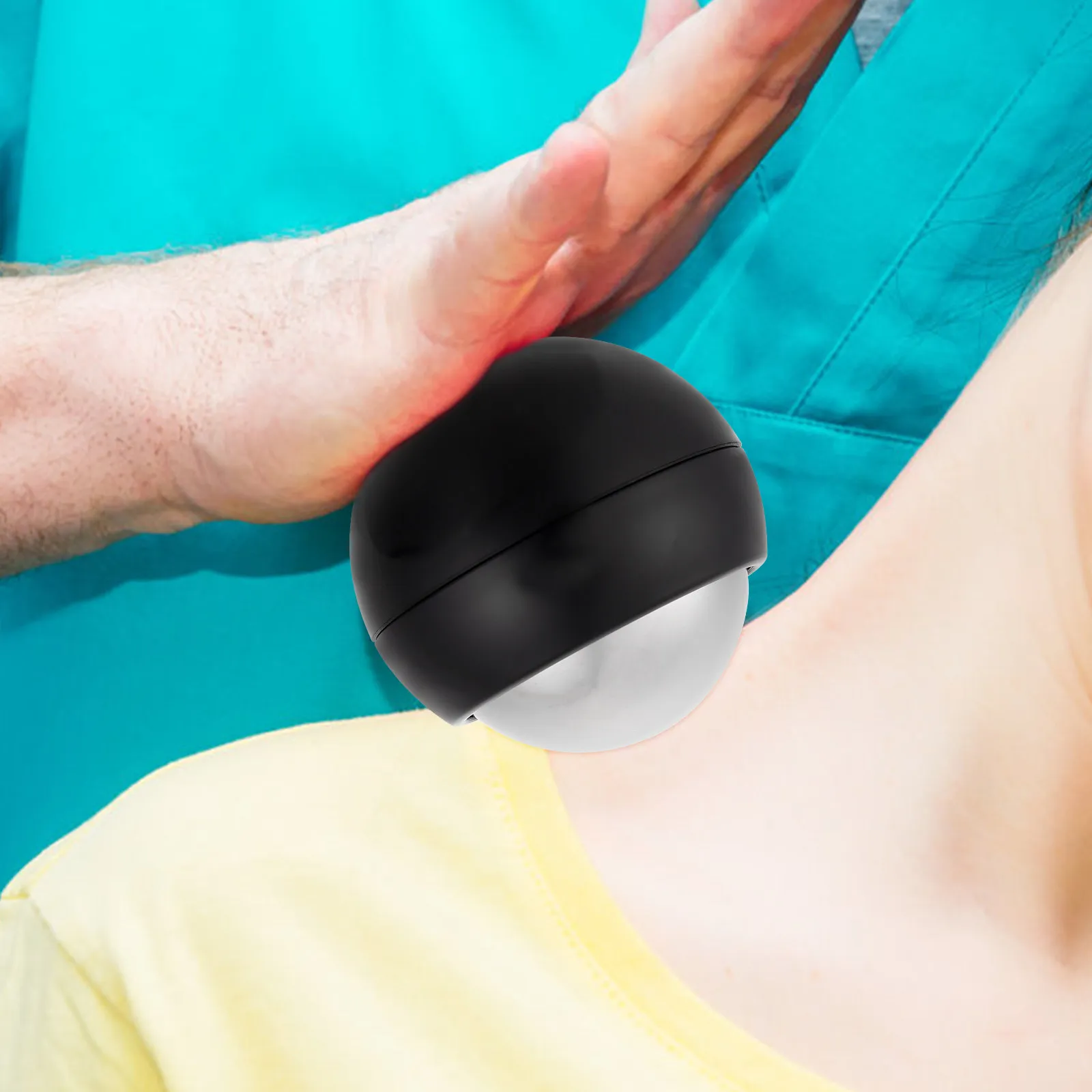 

Handheld Cold Hot Massage Ball Stainless Steel ABS Ergonomic Design for Muscle Relief Portable Therapy Roller for Face