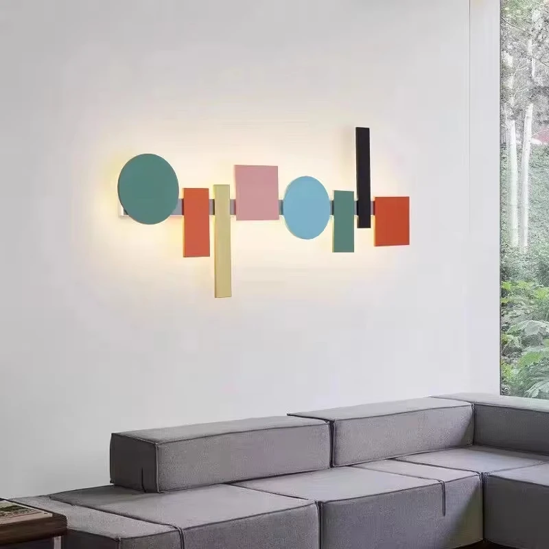 Totem Modular Wall Lamp Designer LED Long Geometric Lamp For Background Living Room Aisle Modern Colorful Porch Light