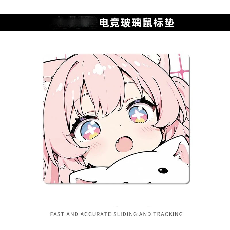 

Стеклянный коврик для мыши Star Eyed Cute Girl Kitten без замка, простой коврик для мыши, студенческий настольный коврик, компьютерный коврик для ноутбука