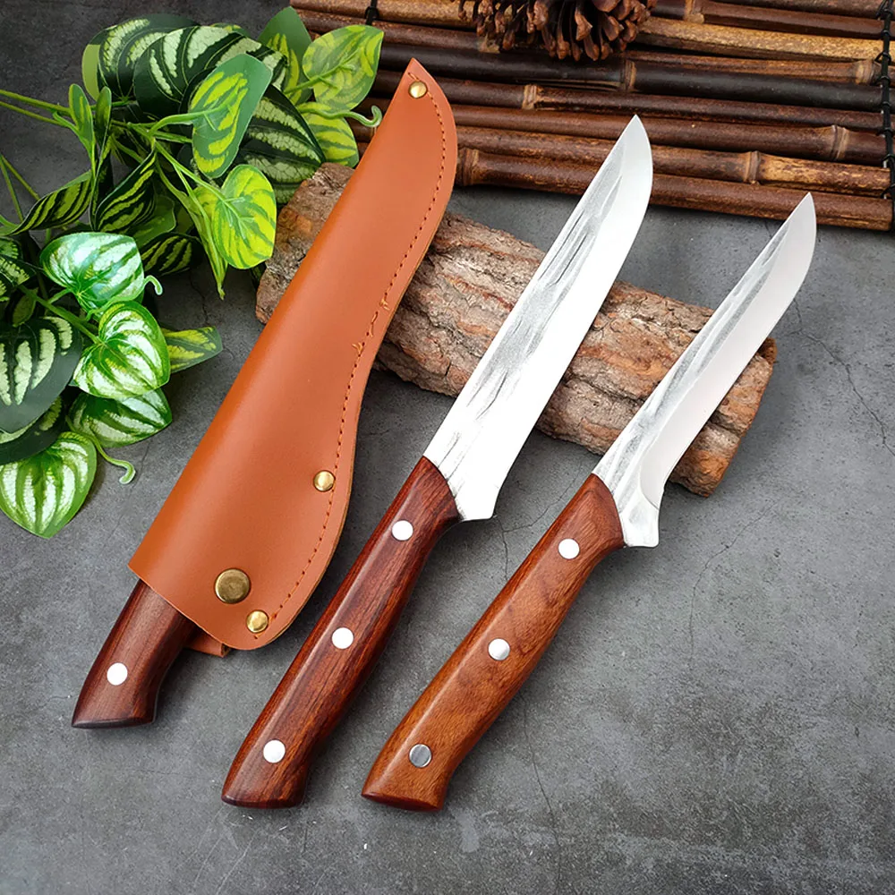 Stainless Steel Boning Knife Pig Beef Sheep Cutting Fishing Cooking Knife 5CR15 Kitchen Knife Sharp Barbecue Sushi Knife