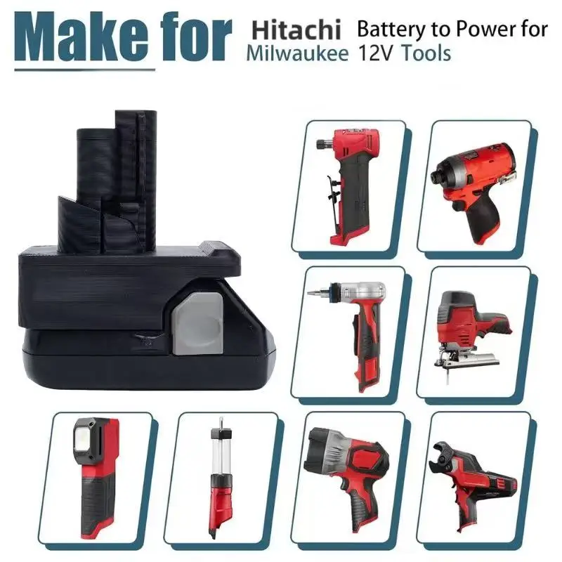 

Converter Battery Adapte For Hitachi 18V Lithium To For Milwaukee12v Power Tools Converter(Not include tools and battery）