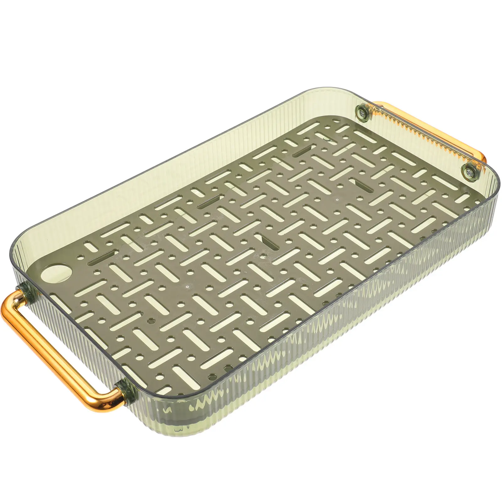 

Роскошный кухонный поддон для сушки посуды, большой, с двумя ручками, органайзер для кухонной столешницы, сушилка для посуды, поднос для фруктов и овощей, нескользящий