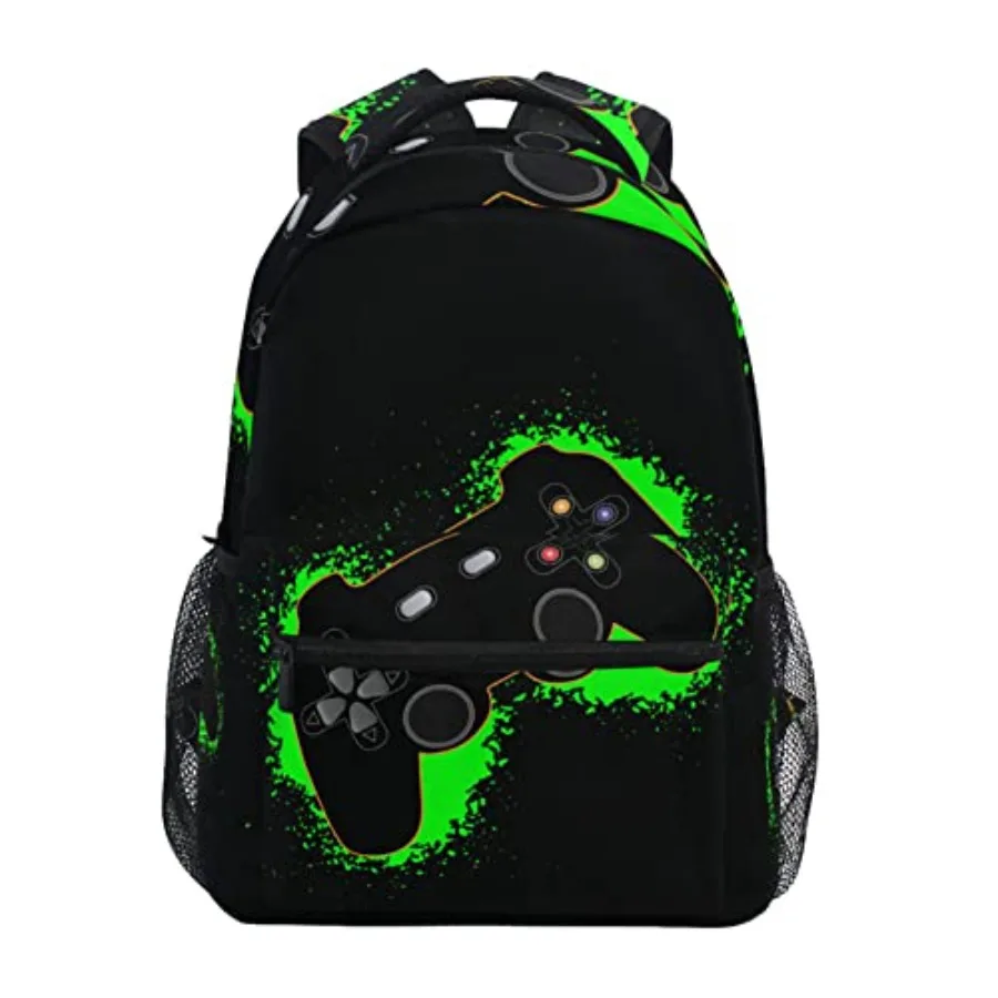 

and Black Video Game Boys Girls School Backpacks Bookbag, Elementary School Bag Travel Backpack Daypack
