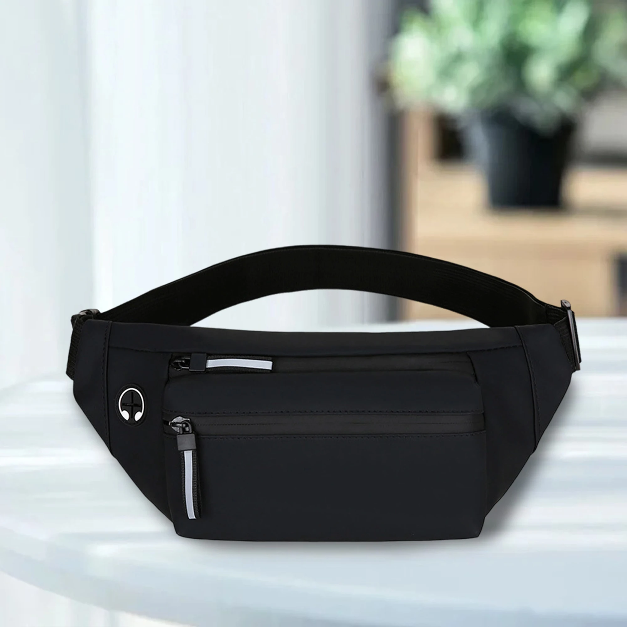 Bolsa crossbody masculina com fecho de zíper, bolsa de peito espaçosa para esportes e viagens, bolsa de cintura ajustável com grande capacidade