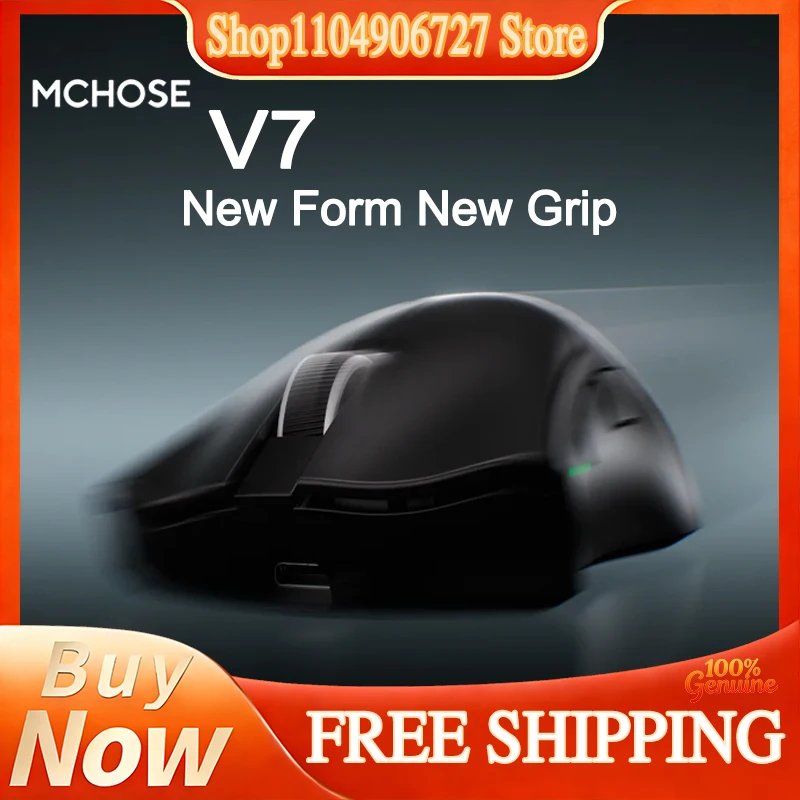MCHOSE V7 Tri‑Mode 2.4G Wireless Bluetooth Wired Gaming Mouse Right‑Hand Ergonomic 59g Lightweight PAW3395 Sensor Esports Game