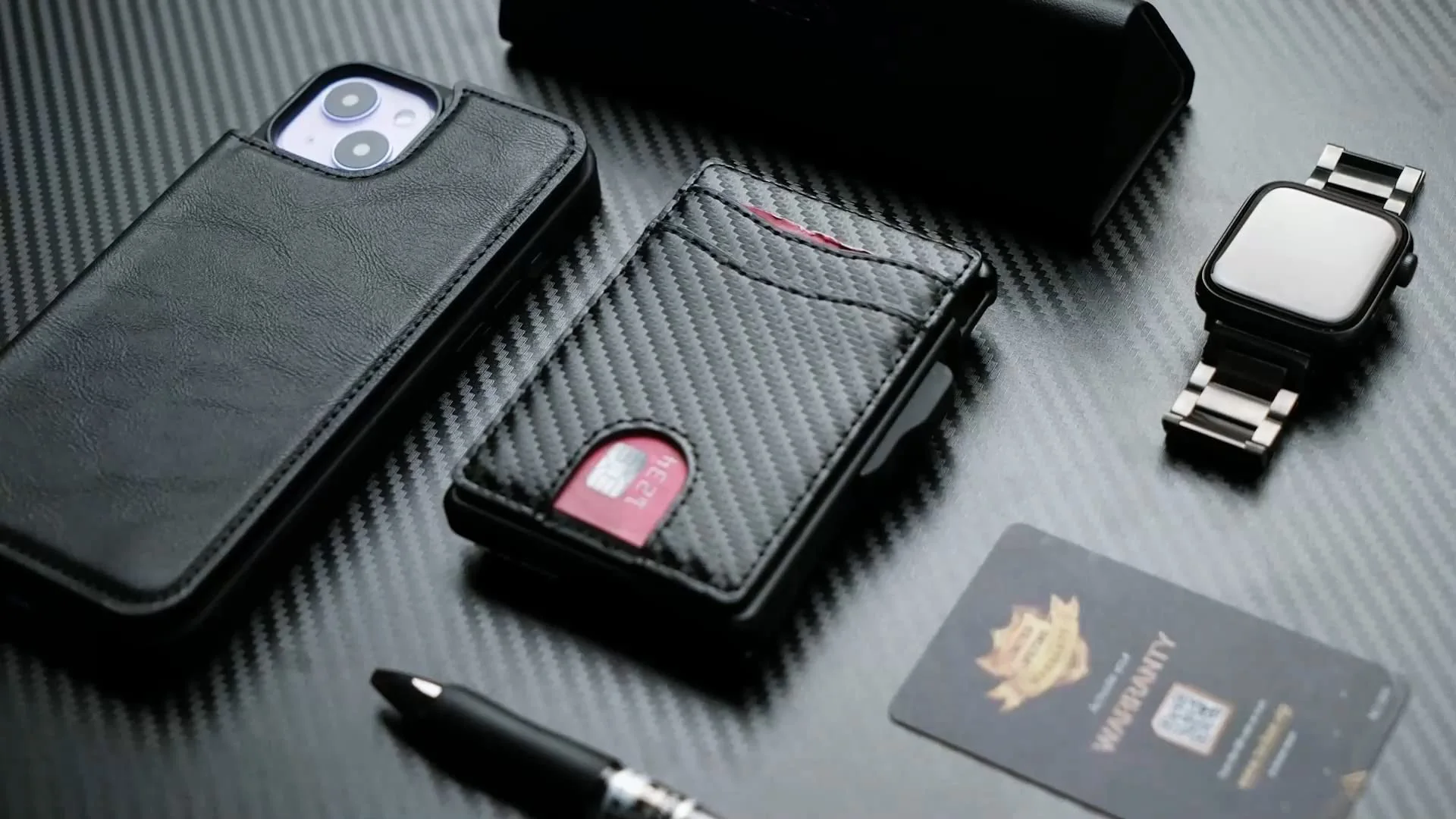 Minimalistische Geldbörse EDC Taktisches, schlankes PU-Leder-Kreditkartenetui RFID-blockierende Bifold-Smart-Geldbörsen mit Geldklammer für Herren – Detail 7